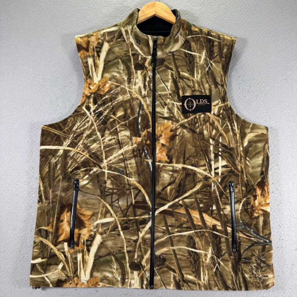 Old Apparel 12 Gauge Camo Vest Men Large Brown Utility Hunting Outdoor Outerwear